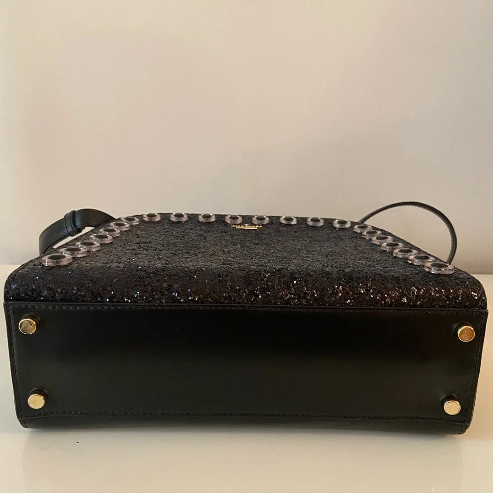 Kate Spade Skyline Way Large Violina Glitter Black Leather PXRU7398
